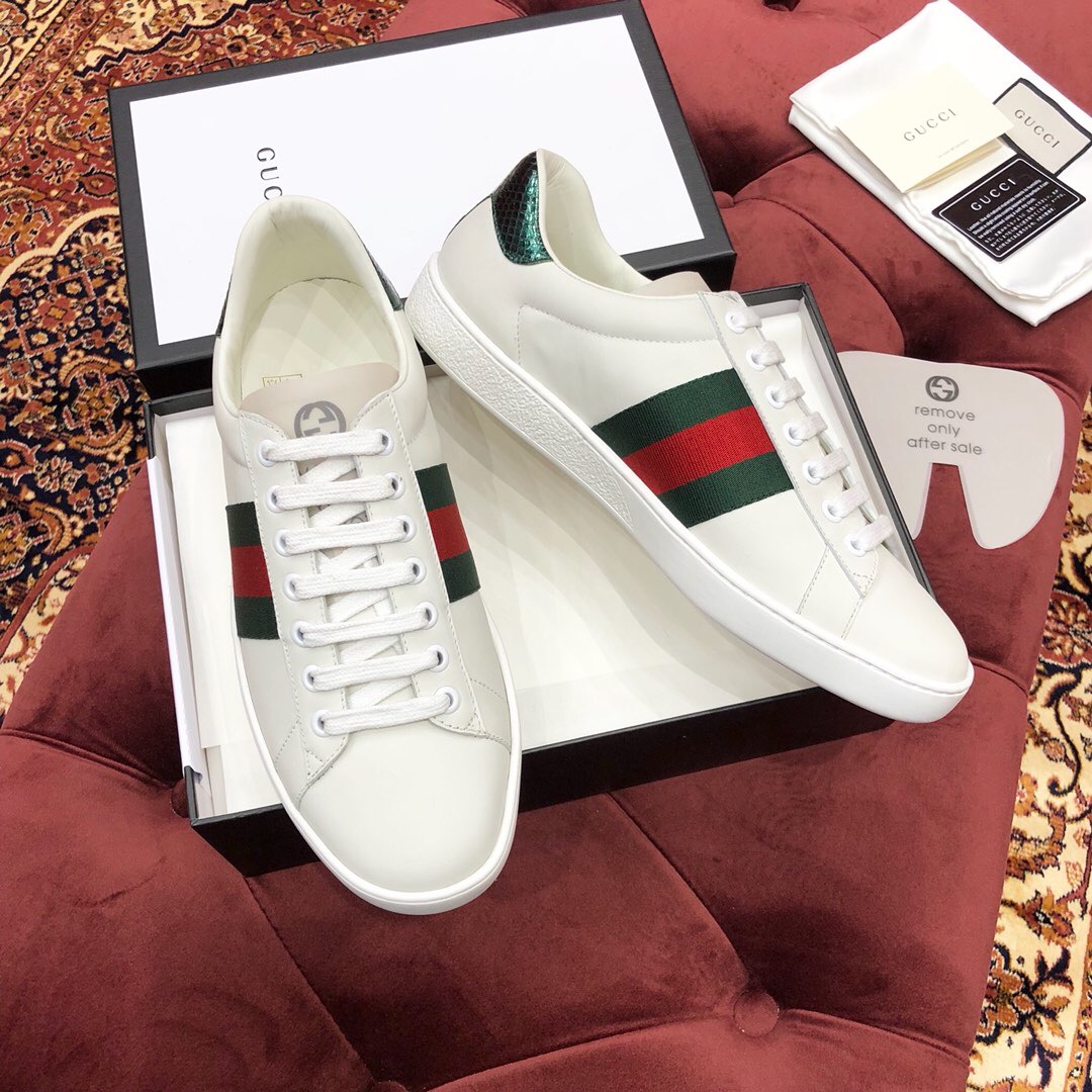 GUCCI 구찌 에이스 남녀공용 가죽 스니커즈 386750 A38D0 9072